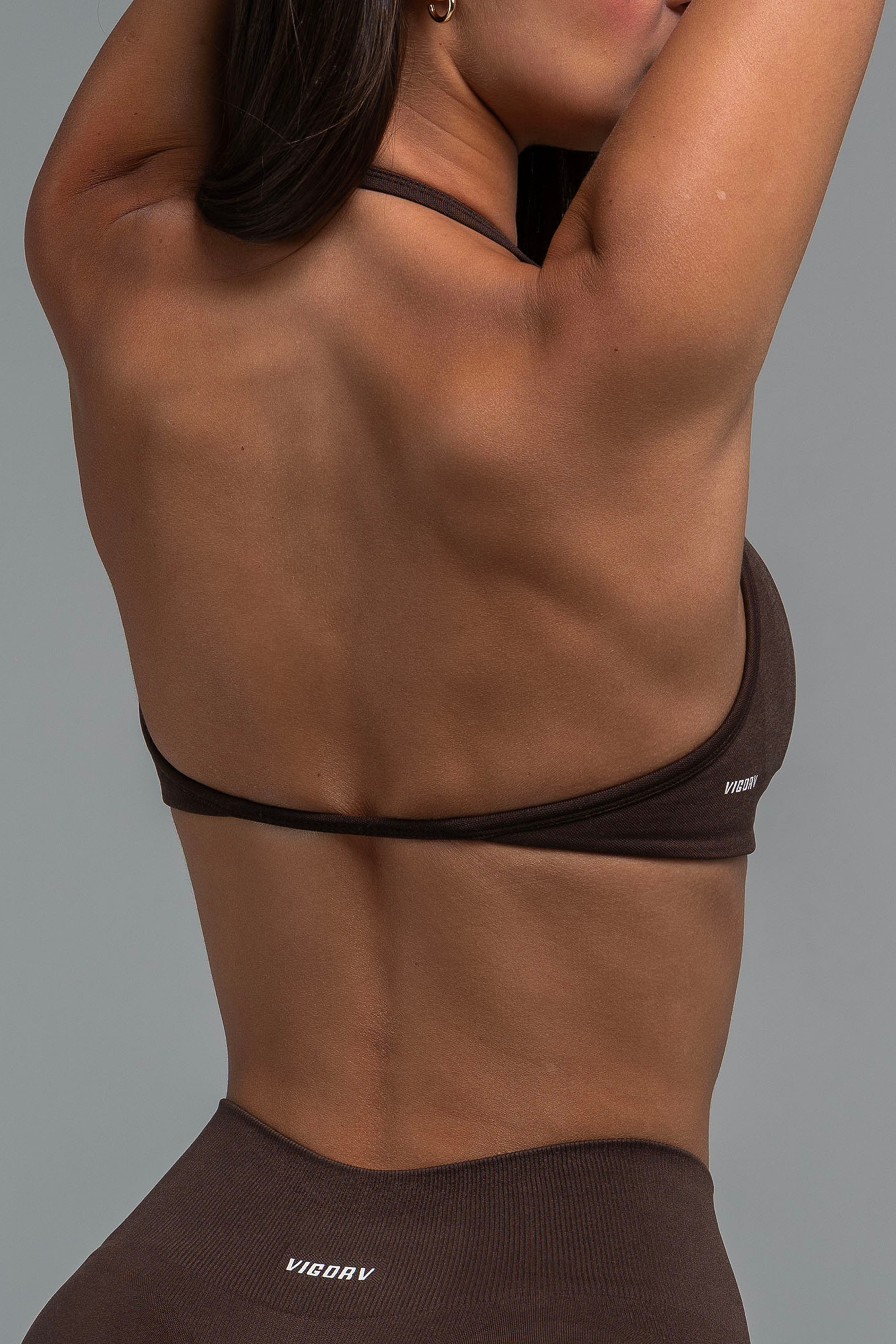 Vigorv Halter Seamless Bra - Coffee