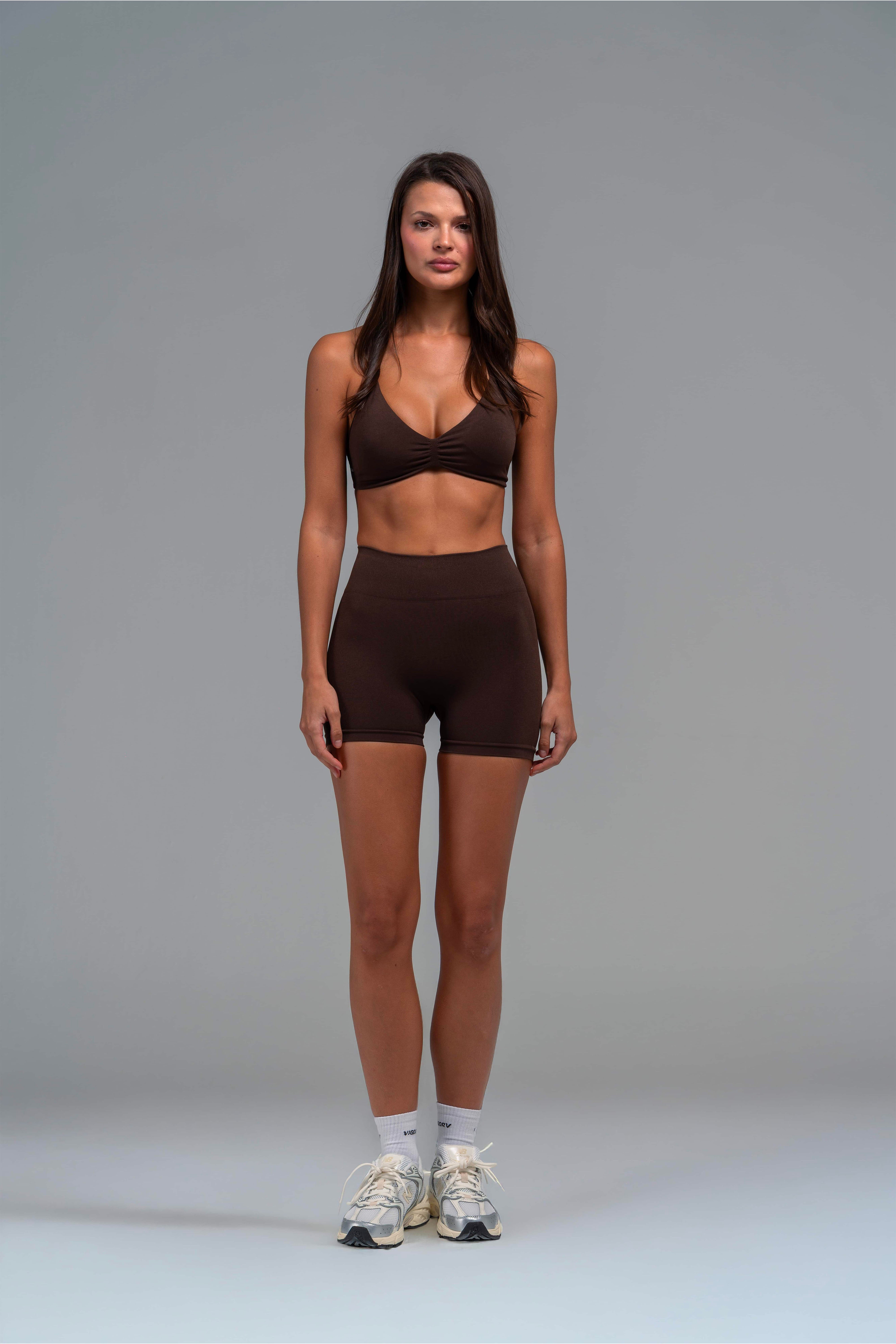 Vigorv Halter Seamless Bra - Coffee