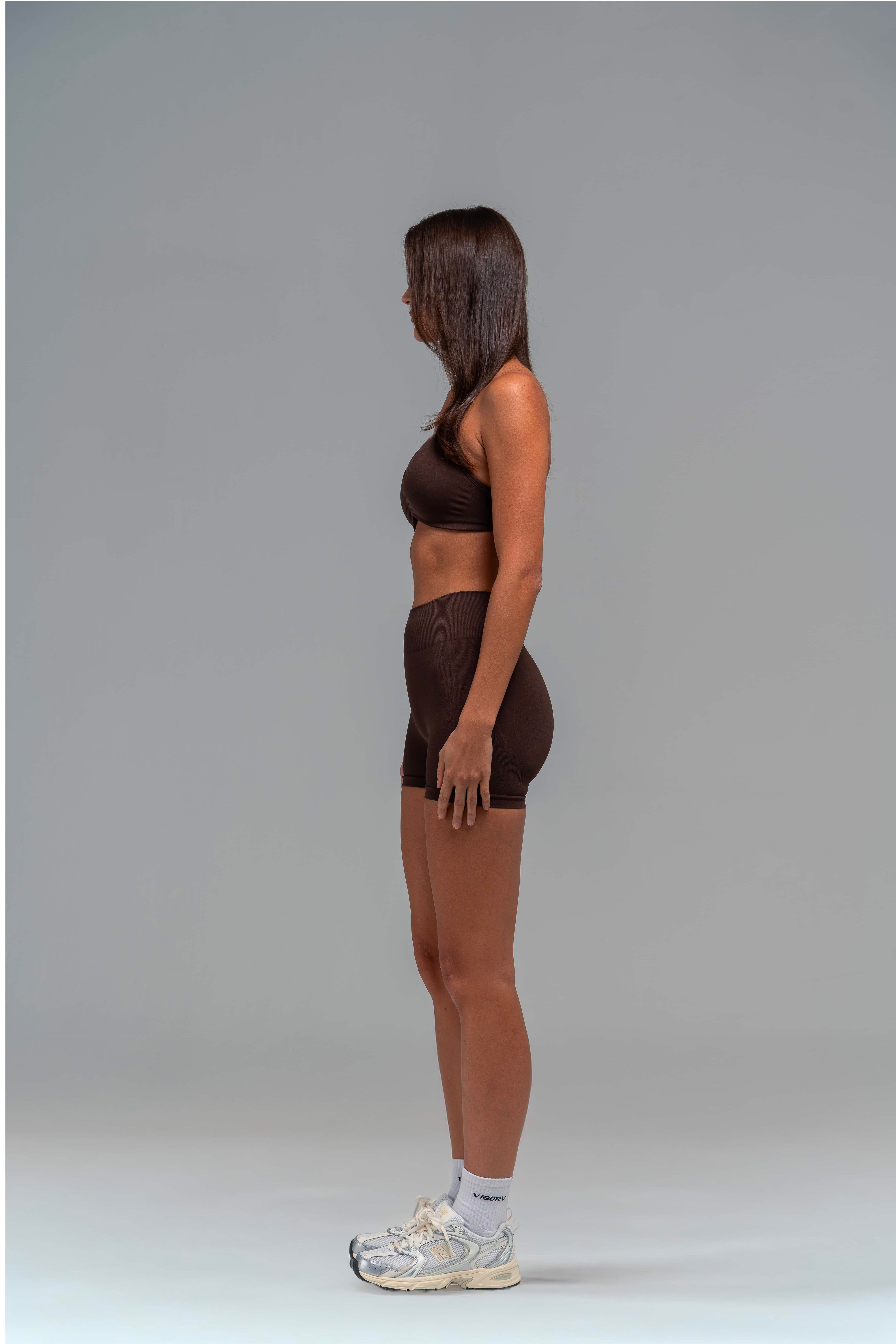 Vigorv Shaping Scrunch Shorts - Coffee