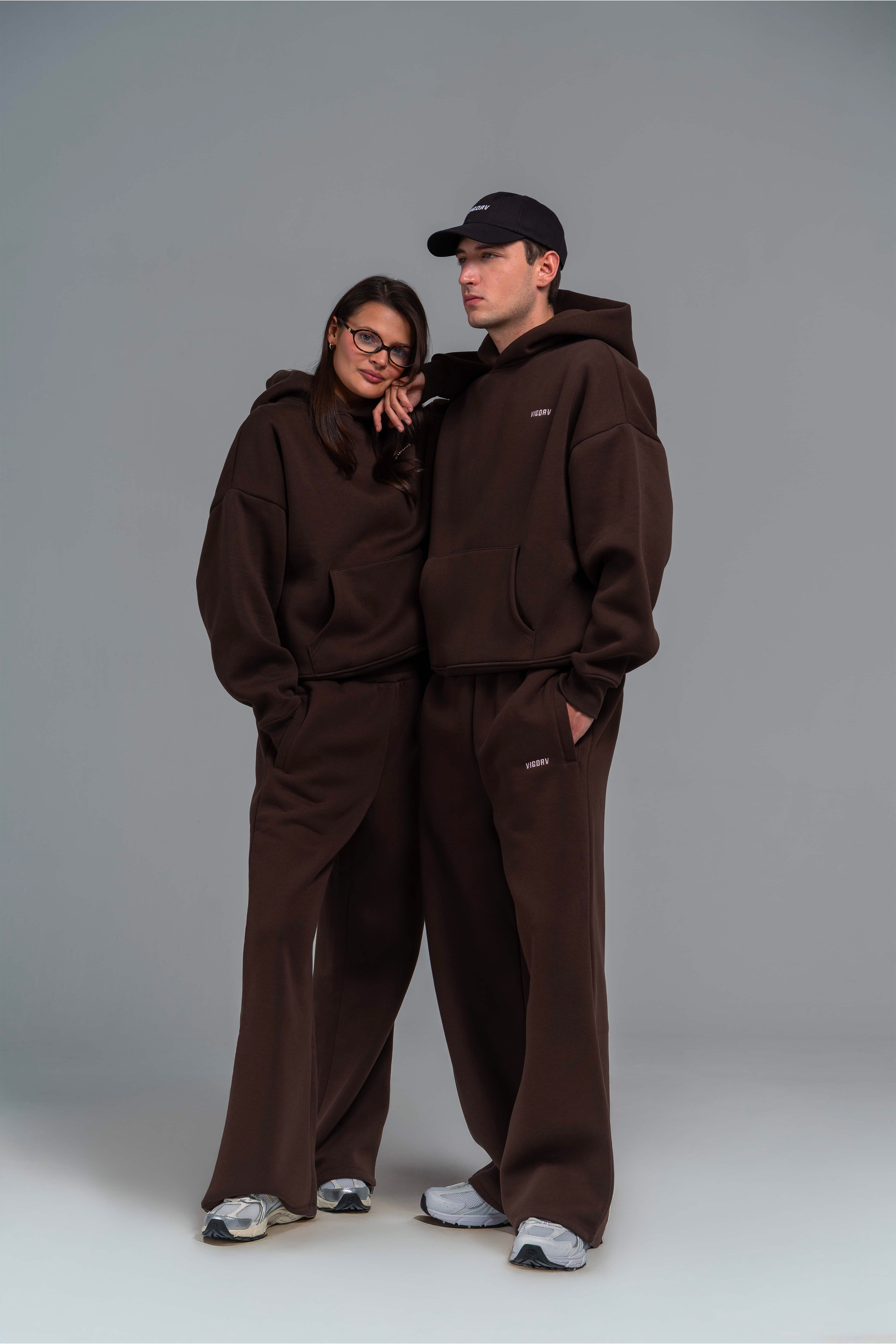 Vigorv Oversized Cozy Joggers-Coffee