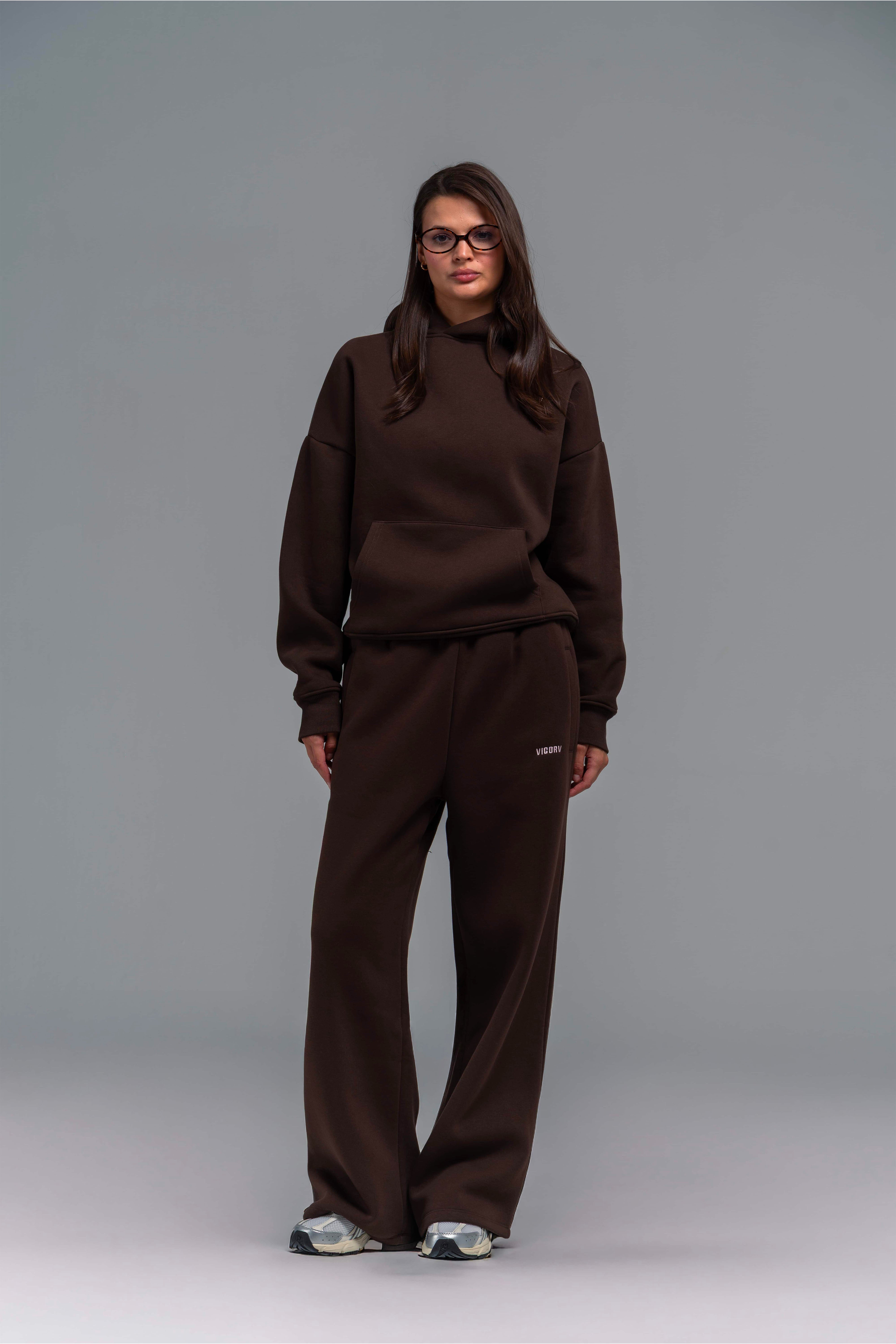 Vigorv Oversized Cozy Joggers-Coffee