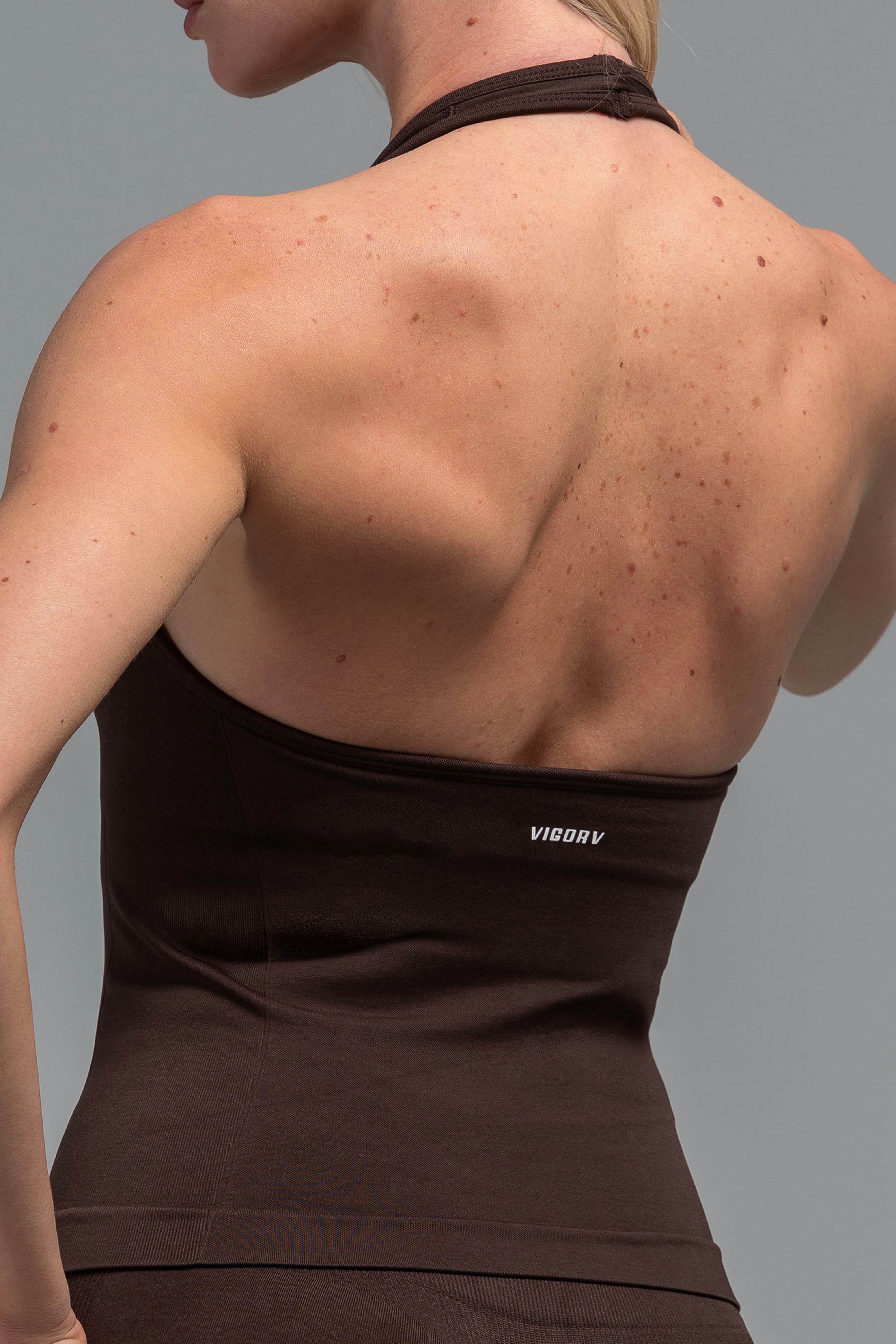Vigorv Shaping Halter Top - Coffee