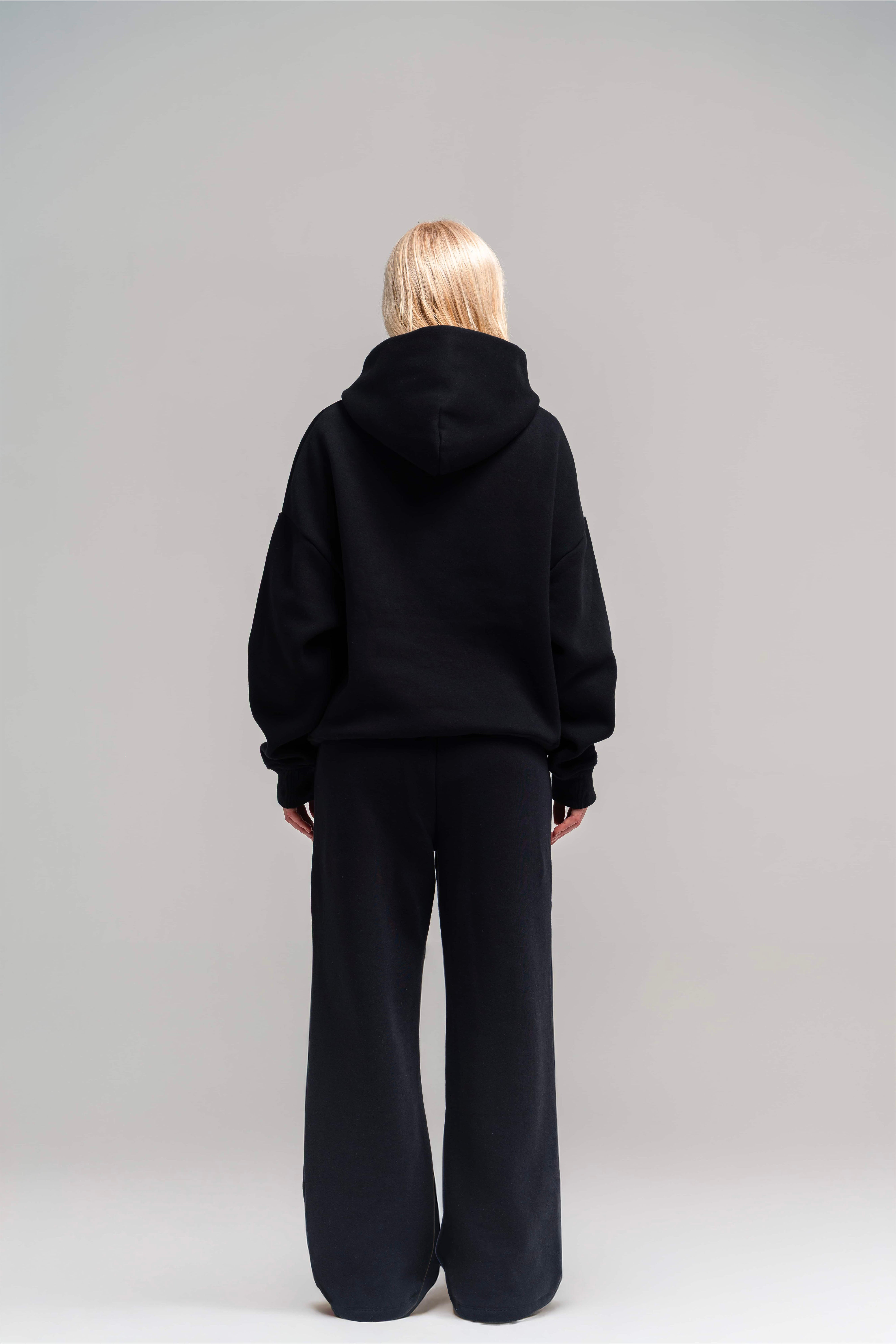 Vigorv Oversized Cozy Joggers - Jet black