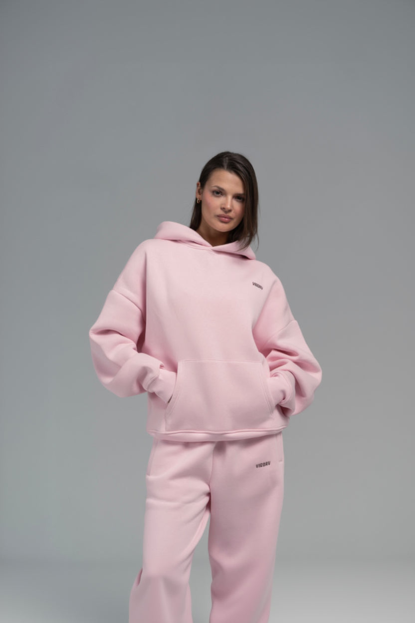 Vigorv Oversized Cozy Hoodie - Baby pink