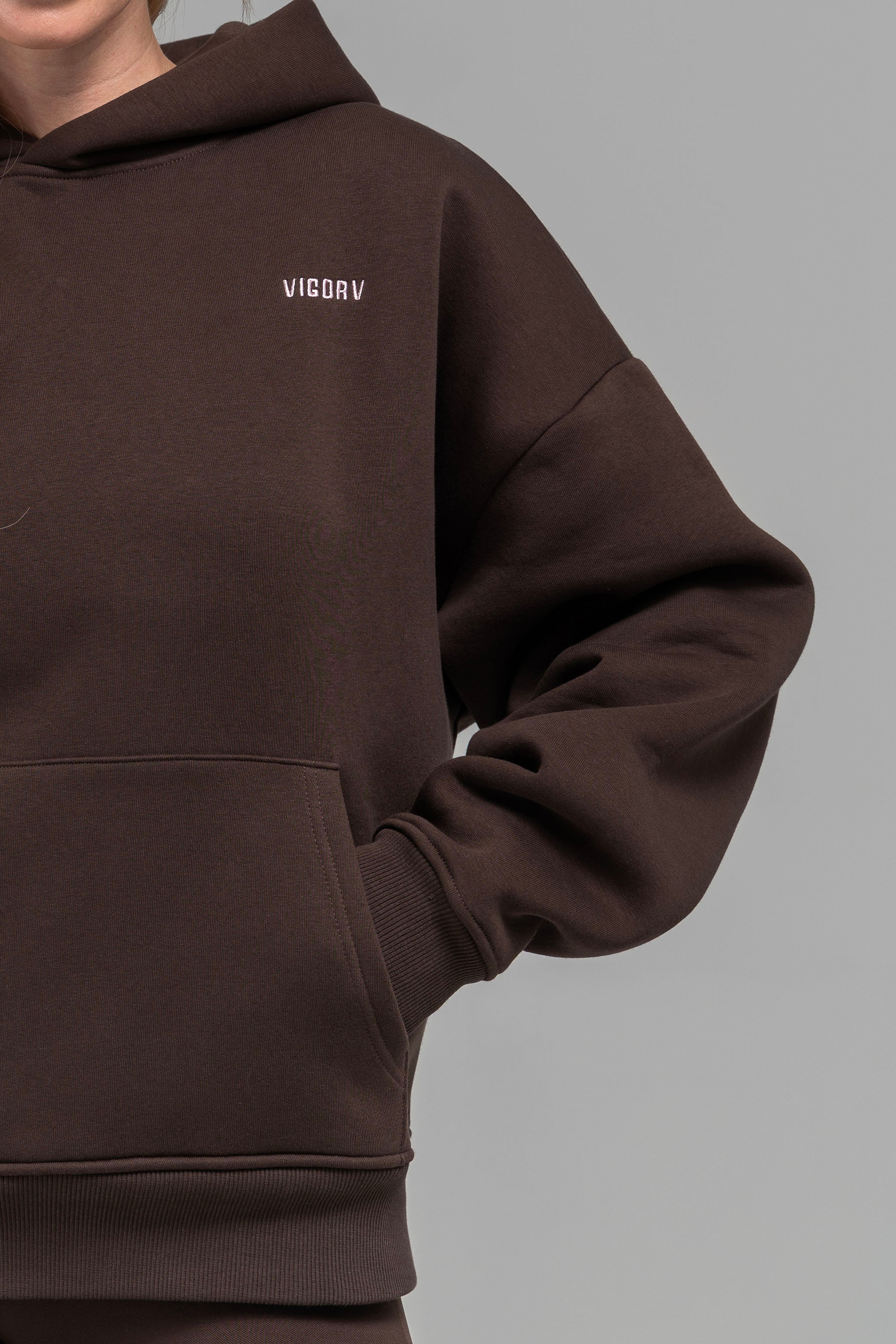 Vigorv Oversized Cozy Hoodie - Coffee