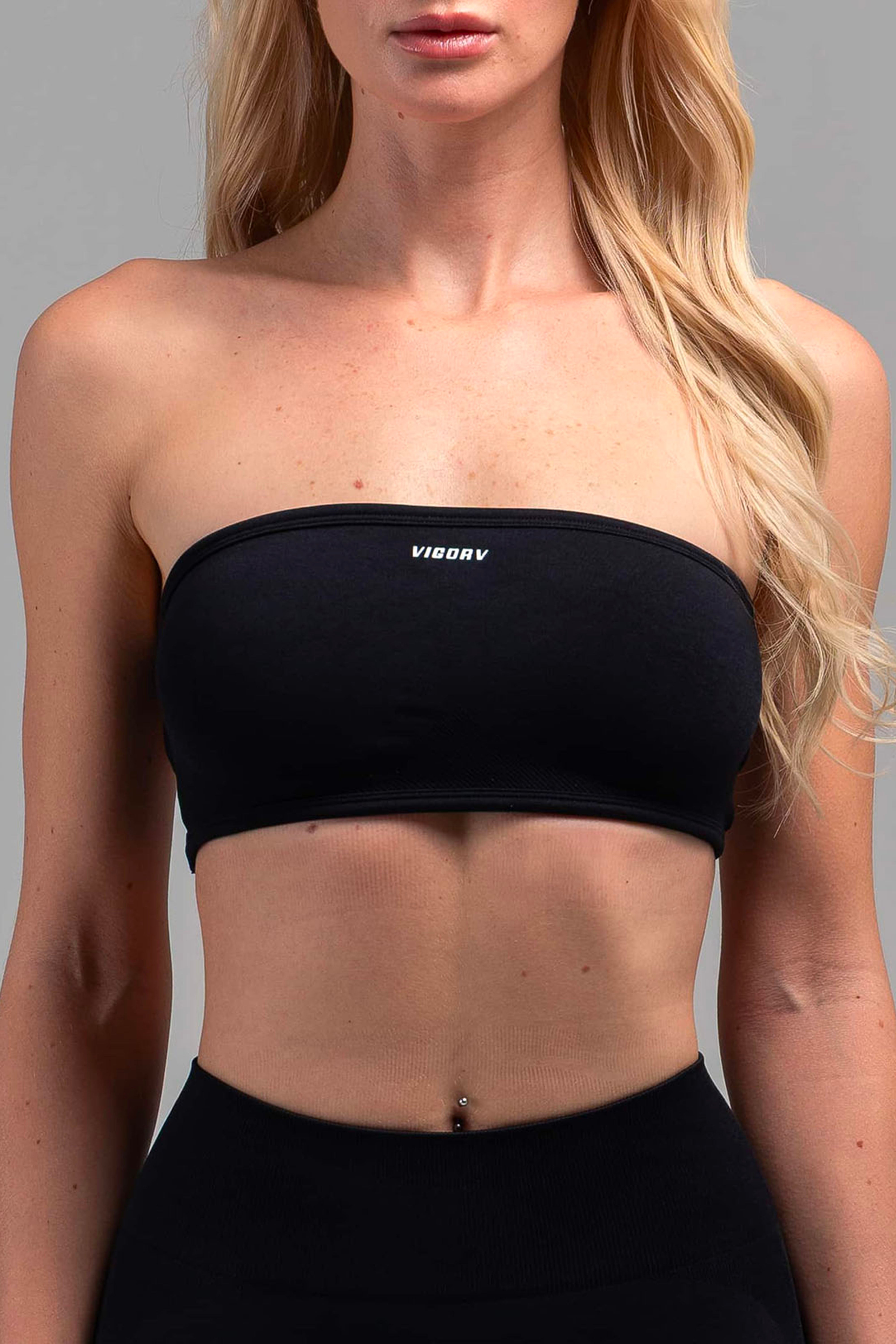 Vigorv Seamless Bandeau Bra - Jet black