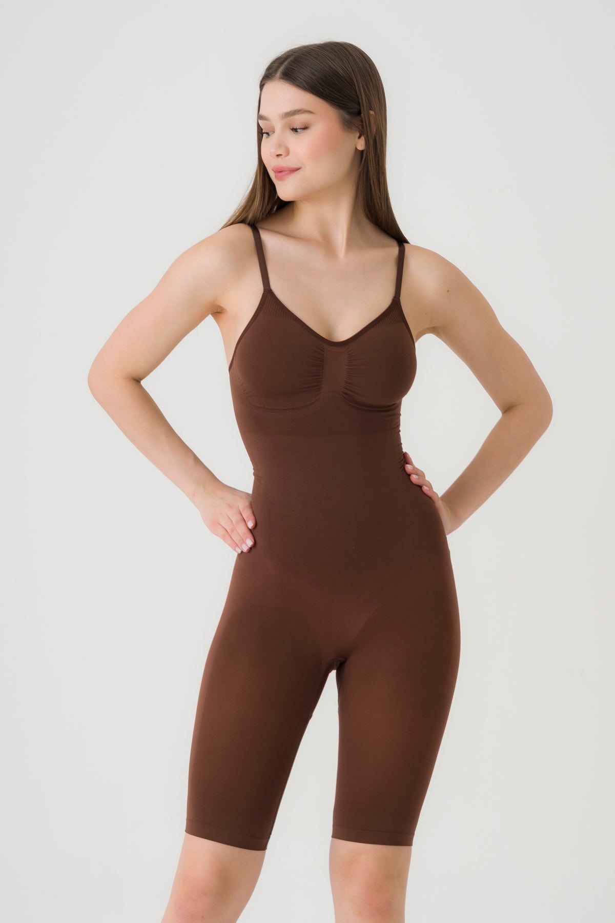 Mid Thigh Bodysuit - Dark Chocolate