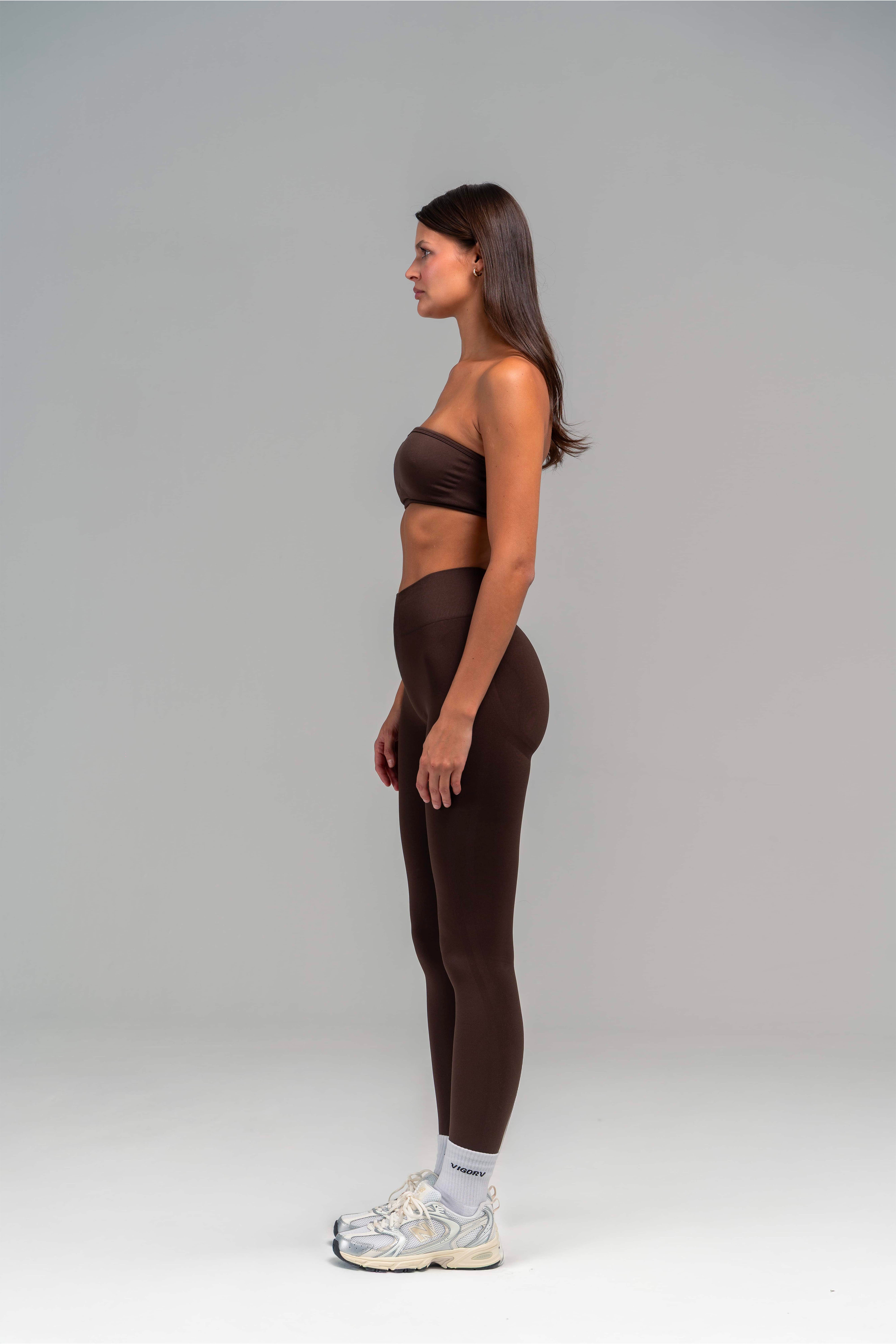Vigorv Shaping Scrunch Leggings - Coffee