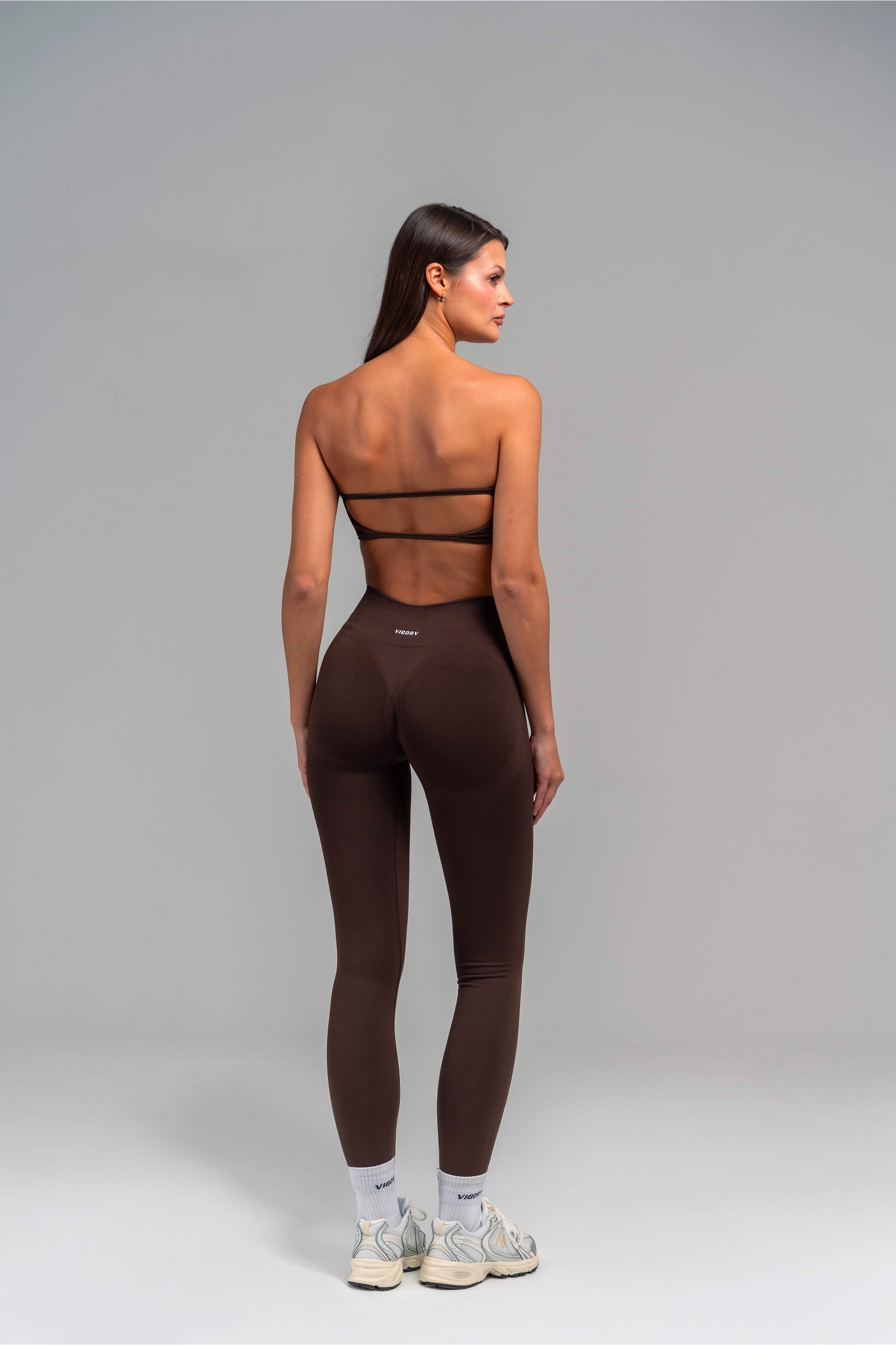Vigorv Shaping Scrunch Leggings - Coffee