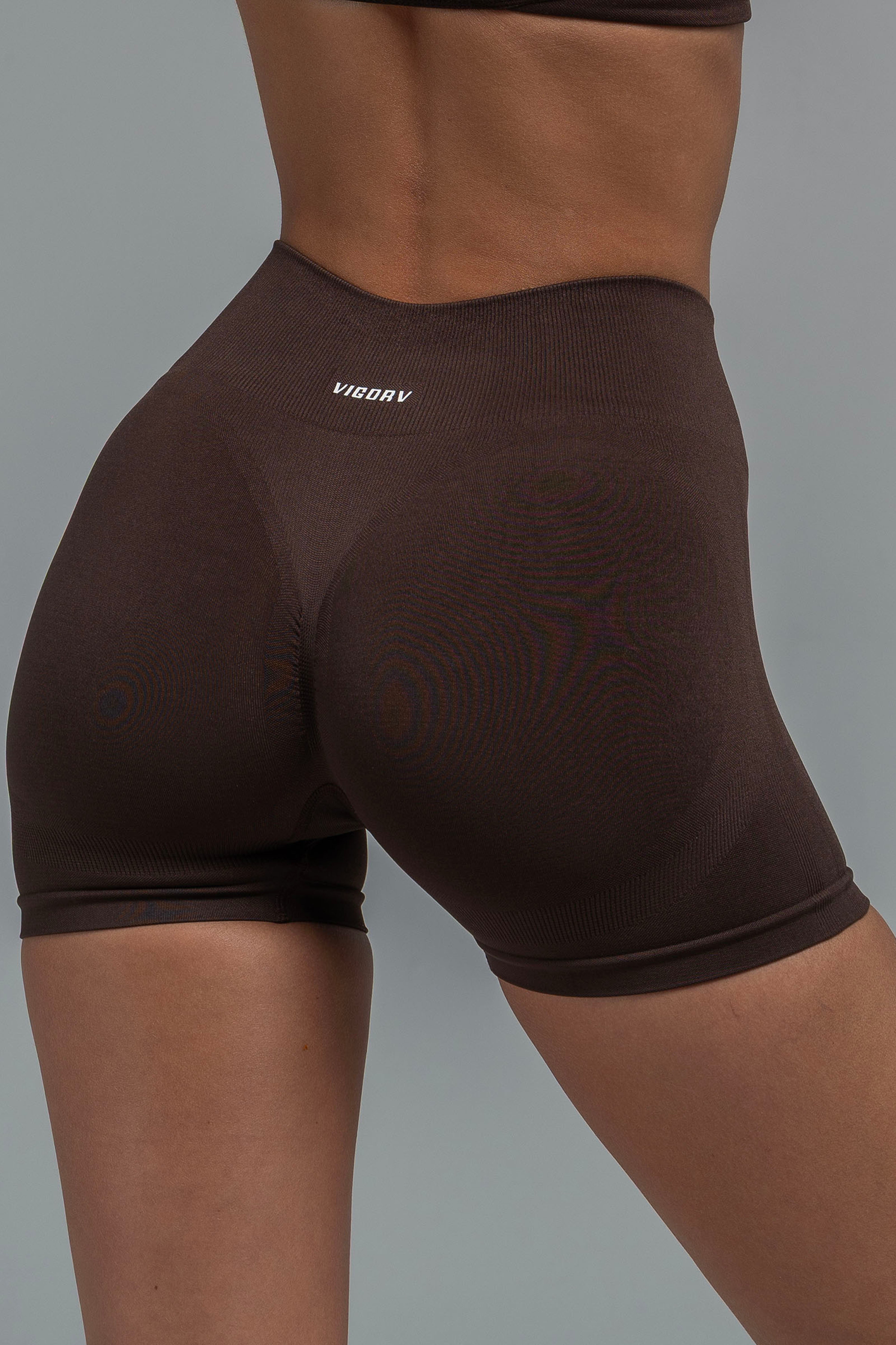 Vigorv Shaping Scrunch Shorts - Coffee