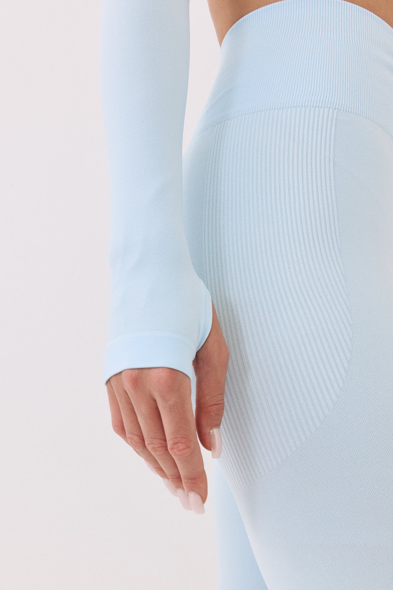 TWIST LONG CROP TOP - Blue