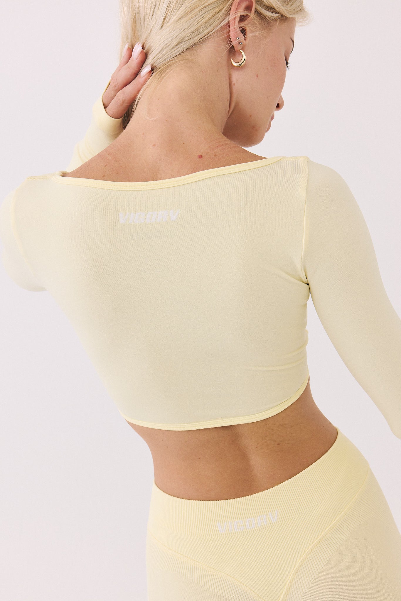 TWIST LONG CROP TOP - LIME