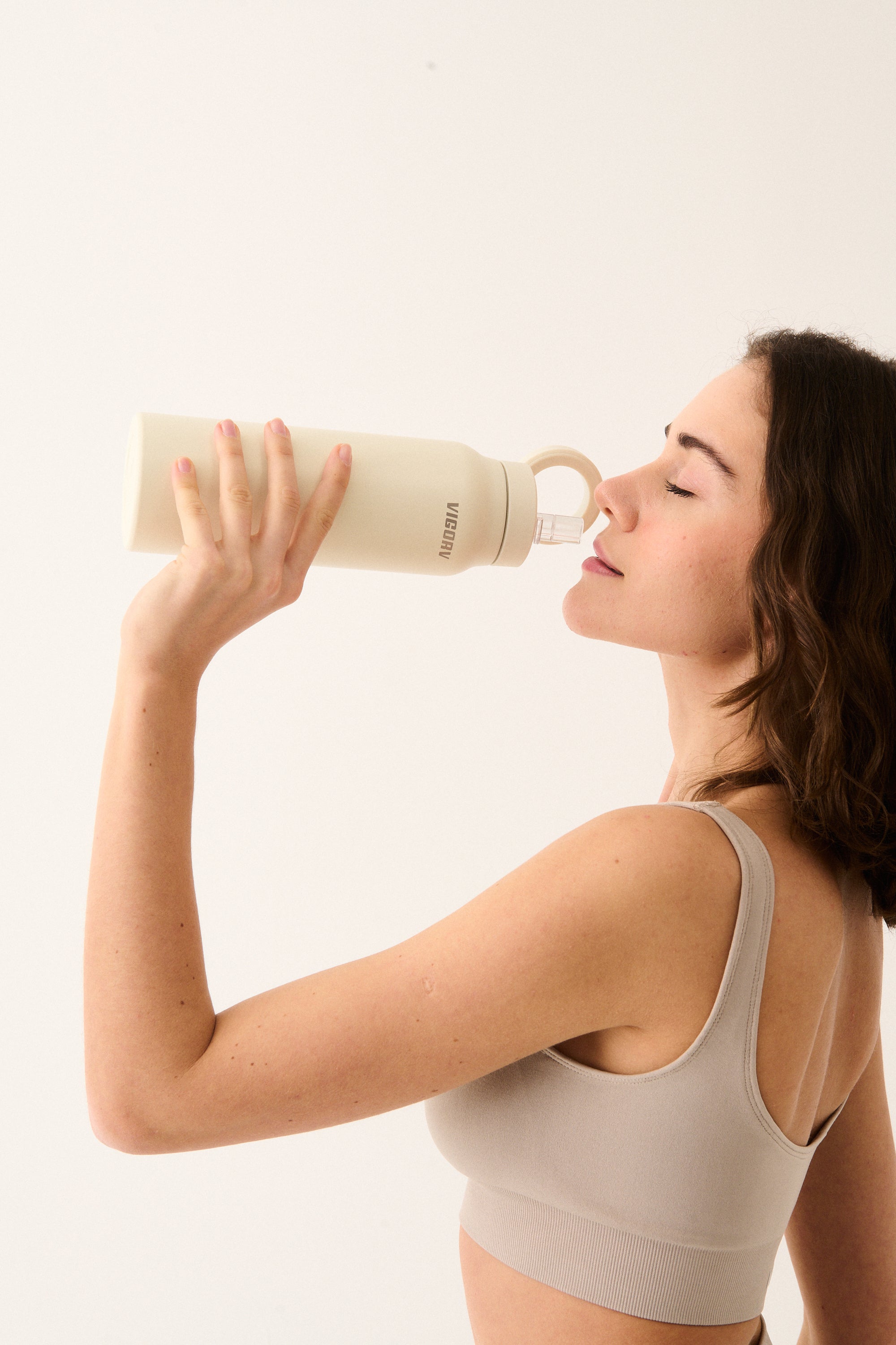Magnetic Thermo Bottle & Phone Stand - Beige