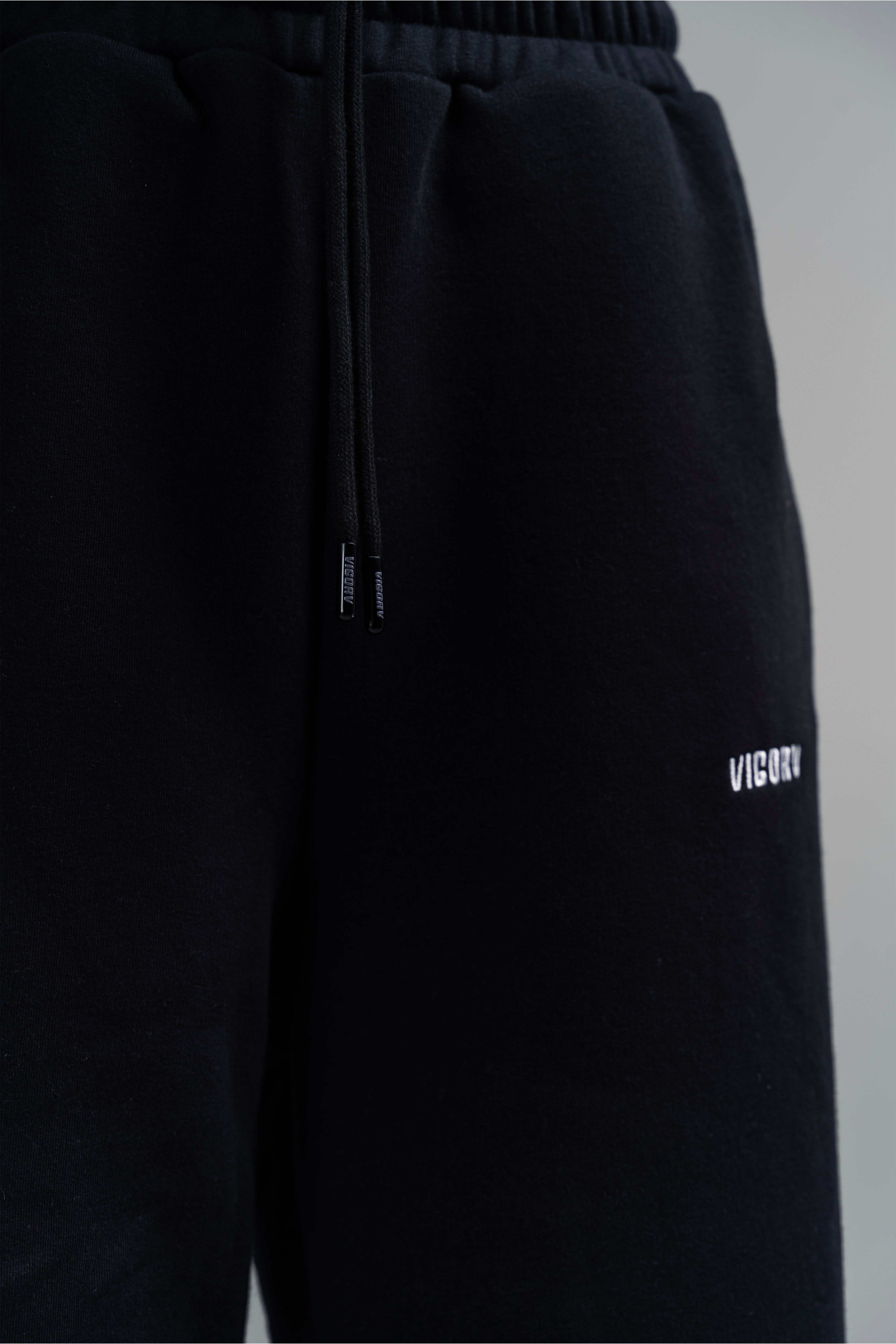 Vigorv Oversized Cozy Joggers - Jet black