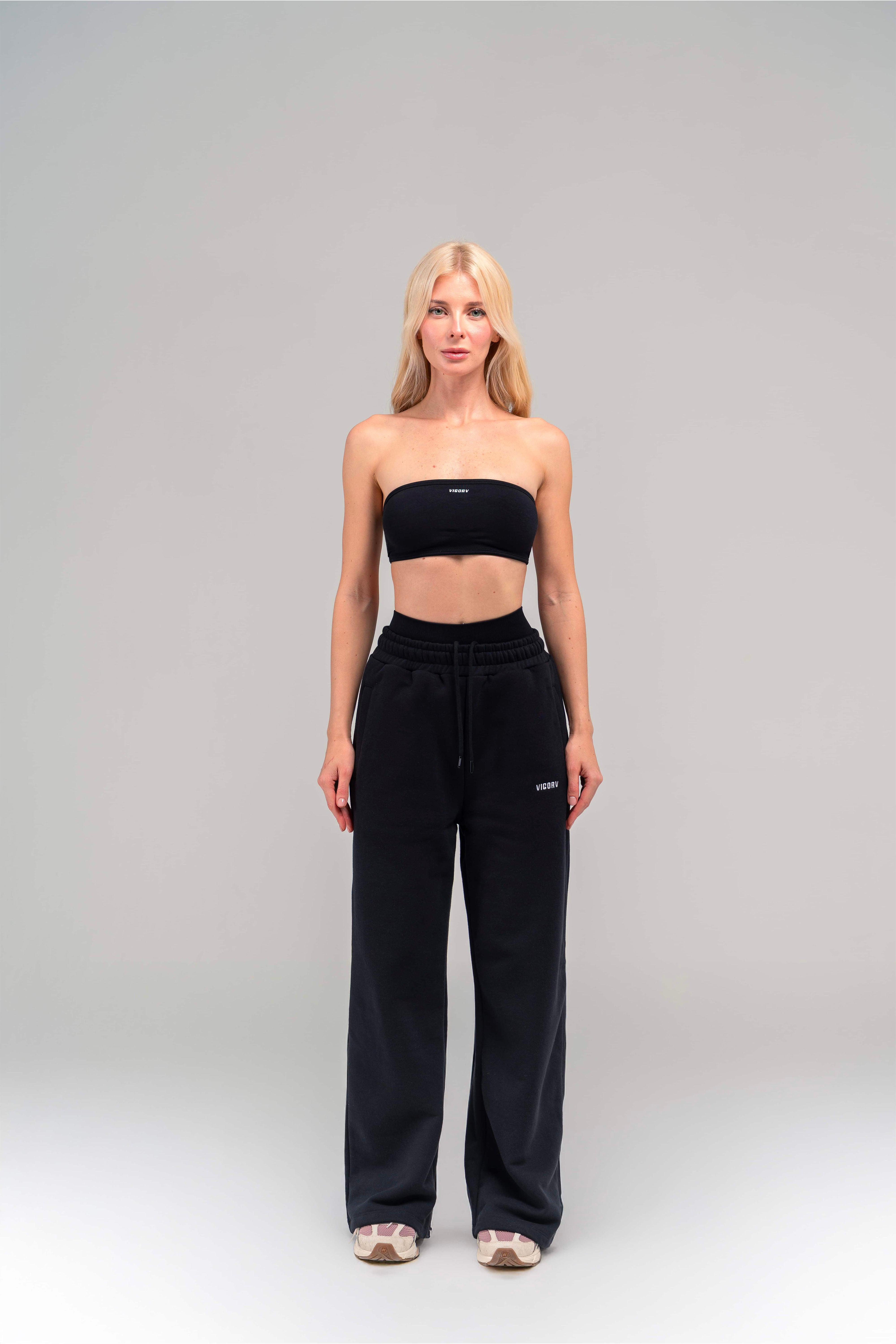 Vigorv Oversized Cozy Joggers - Jet black