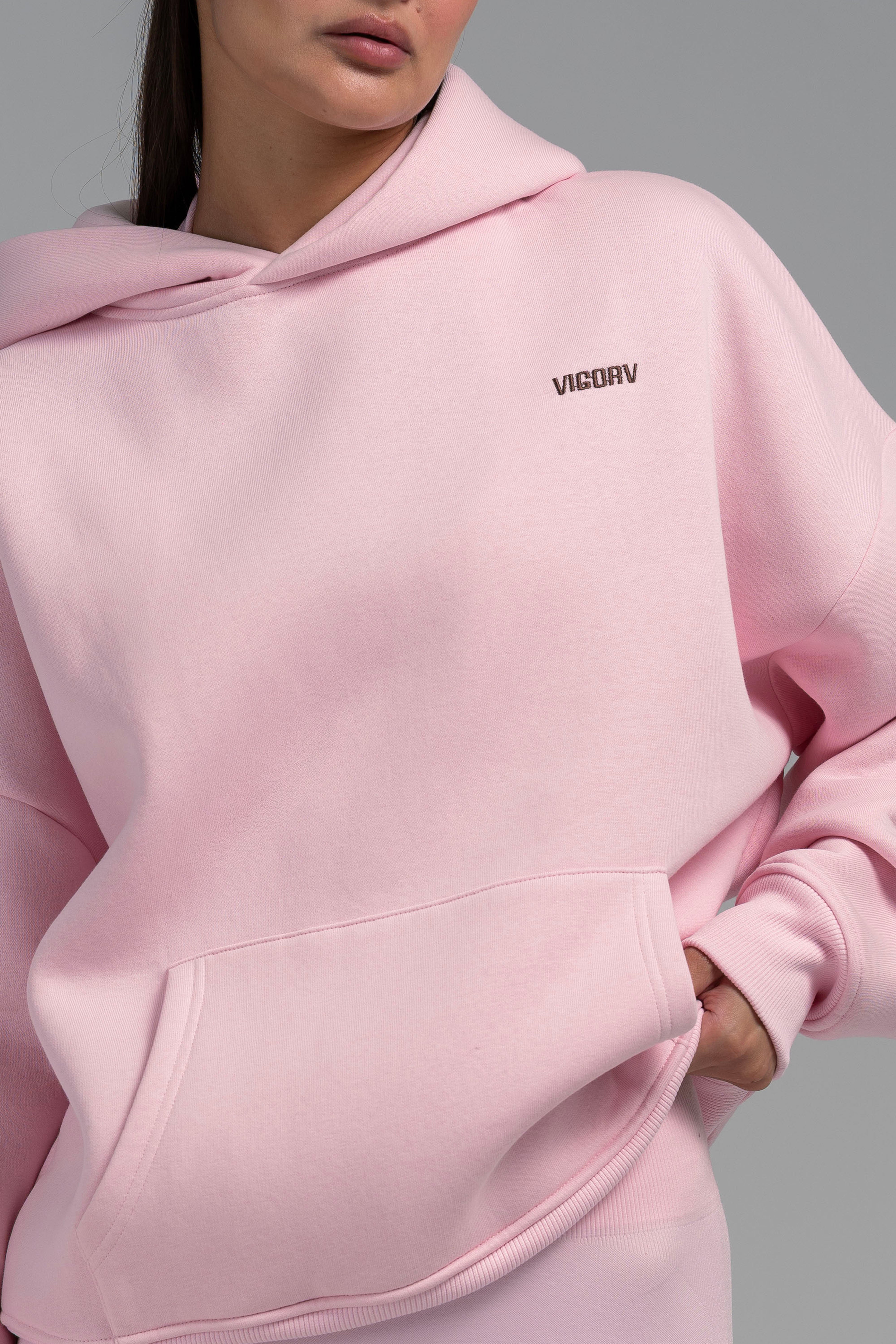 Vigorv Oversized Cozy Hoodie - Baby pink