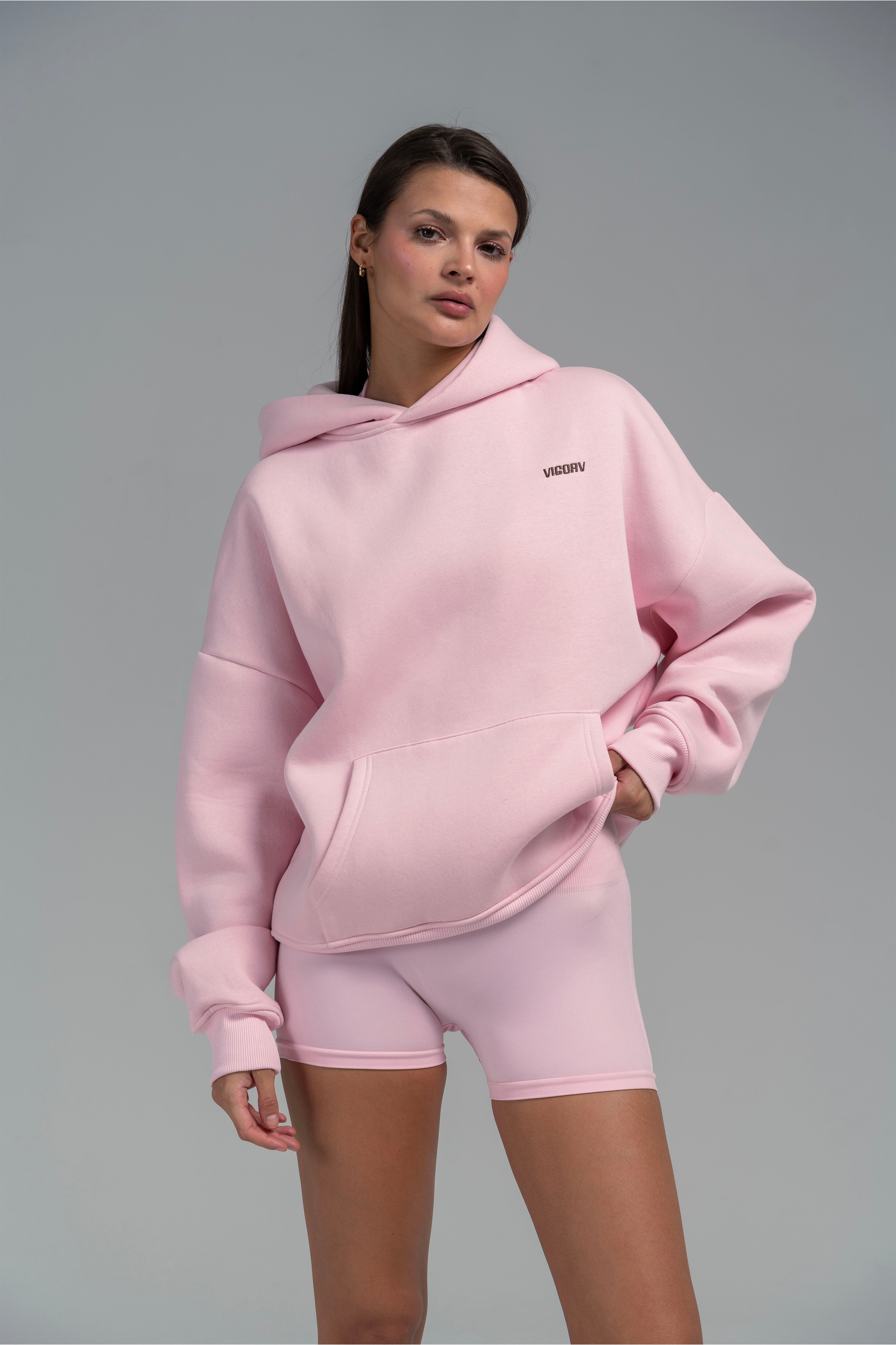 Vigorv Oversized Cozy Hoodie - Baby pink