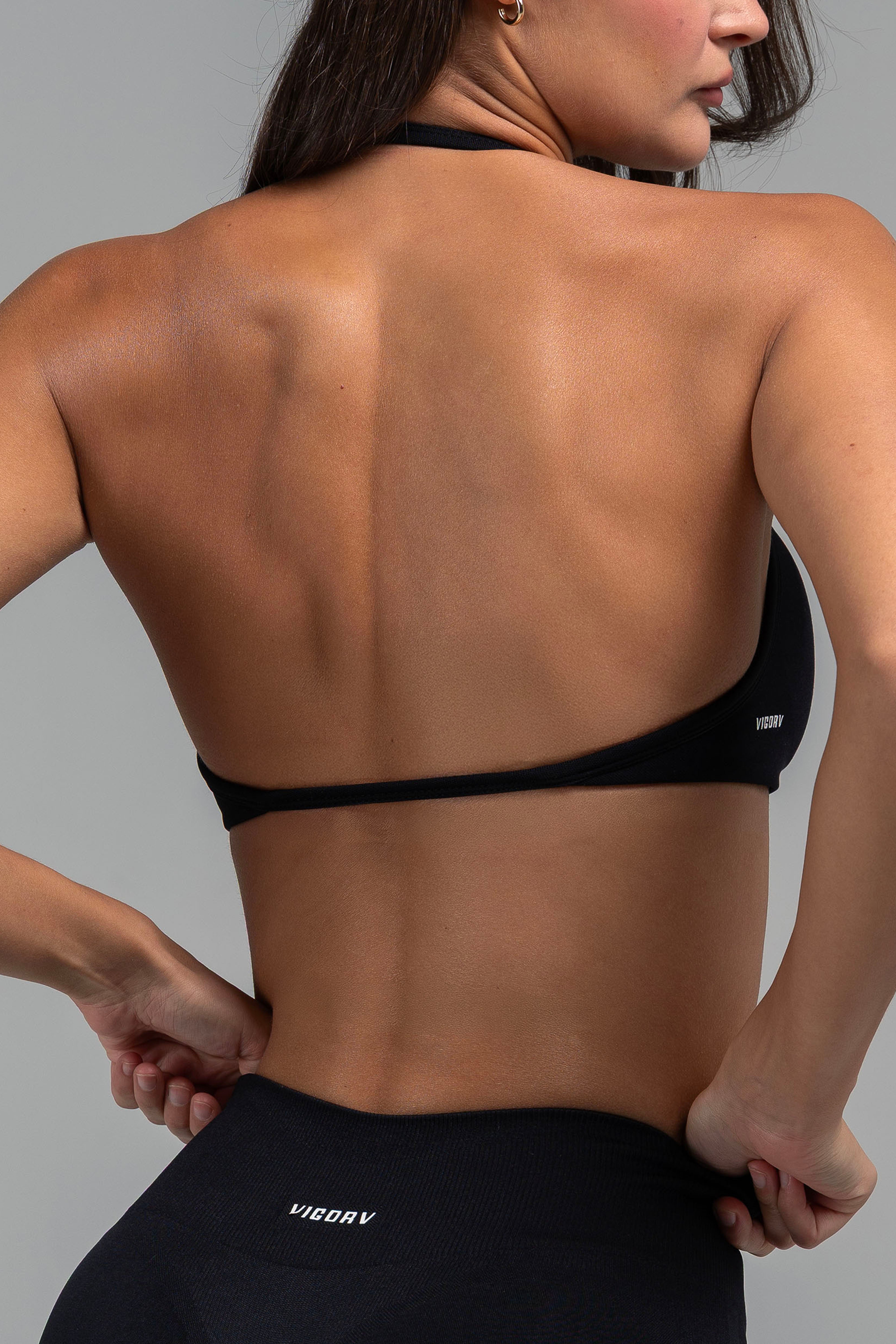 Vigorv Halter Seamless Bra - Coffee