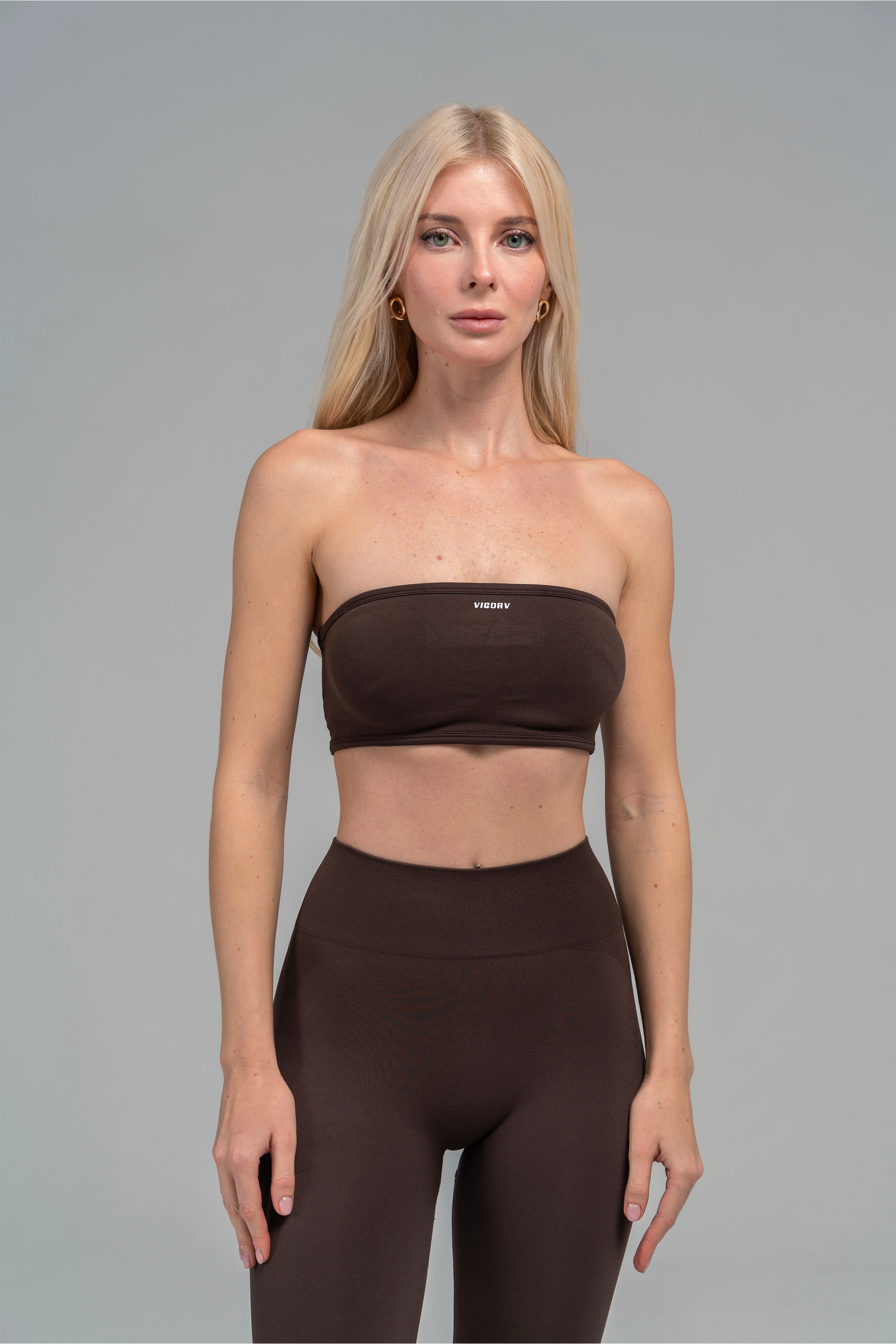 Vigorv Seamless Bandeau Bra - Coffee