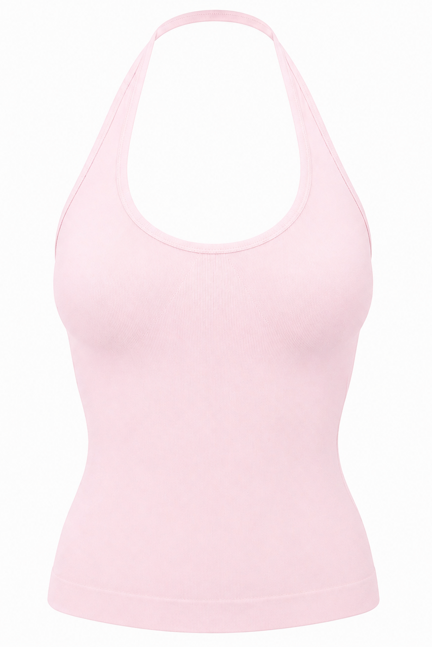 Vigorv Shaping Halter Top - Baby pink