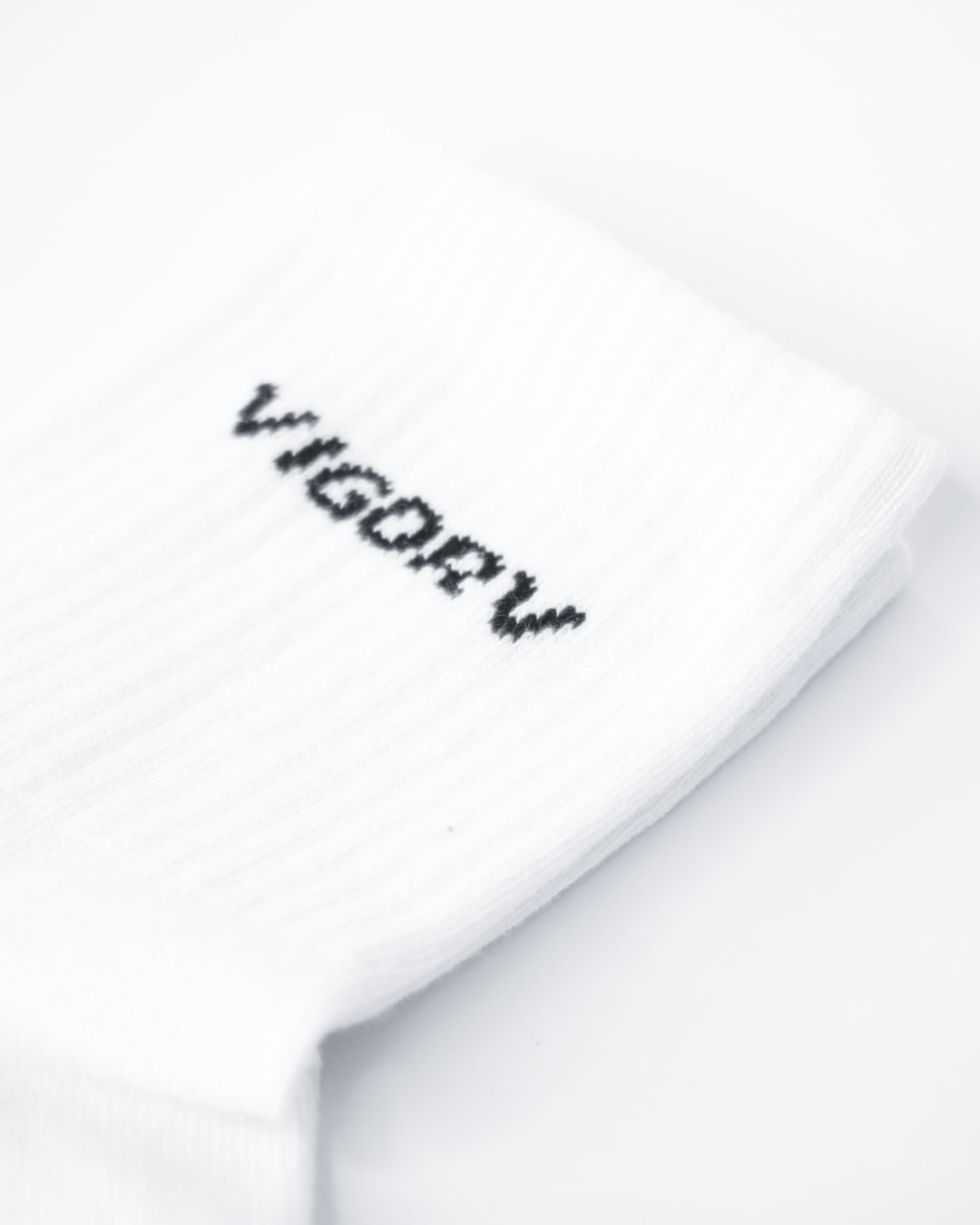 Vigorv long cotton crew socks white