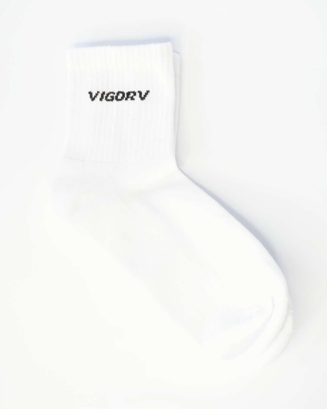 Vigorv long cotton crew socks white