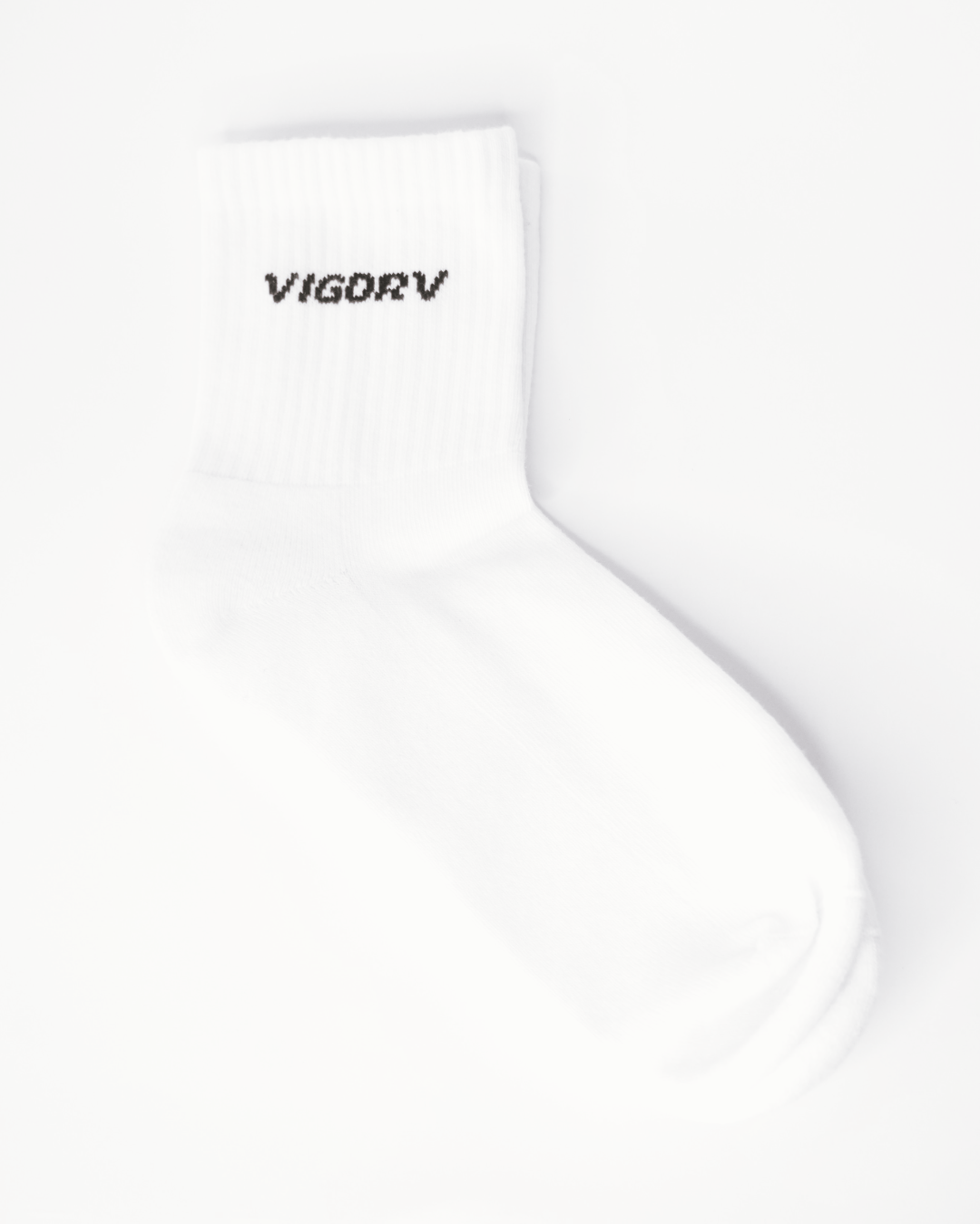 Vigorv long cotton crew socks white